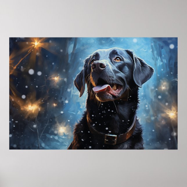 Affiche Labrador Retriever noir (Devant)