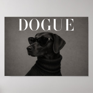 Affiche Labrador Retriever Noir Chic Mode Art Canin Prin
