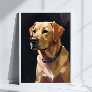Affiche Labrador Retriever   Peinture de chien animal de c