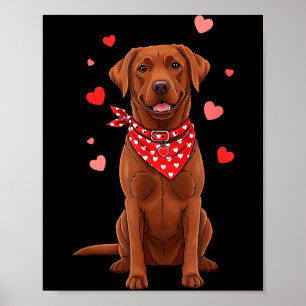 Affiche Labrador Retriever Saint-Valentin Amoureux des chi