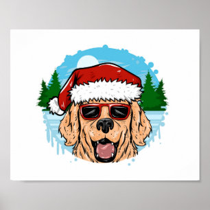Affiche Labrador Retriever santa claus a fait une illustra