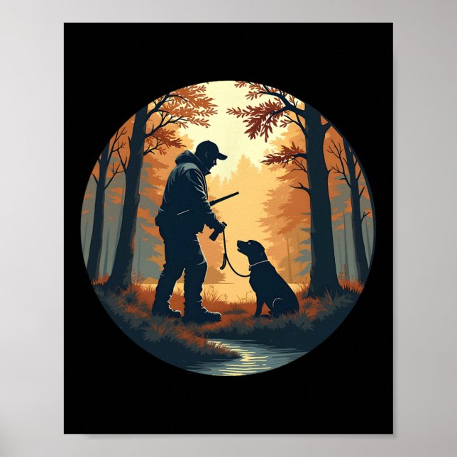 Affiche Labrador Retriever Tee Turkey Duck Hunting Forest (Devant)