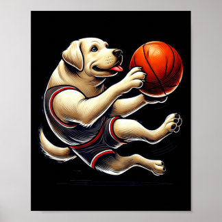 Affiche Labrador Retriever Tir au Baseball