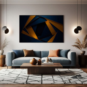Affiche Labyrinthe Bleu Doré