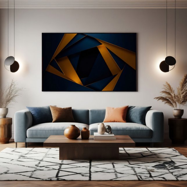 Affiche Labyrinthe Bleu Doré (Créateur téléchargé)