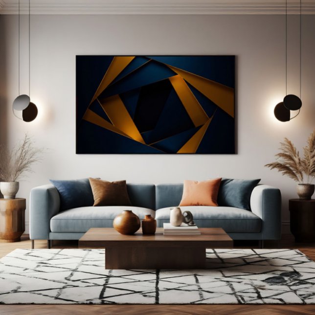 Affiche Labyrinthe Bleu Doré (Créateur téléchargé)