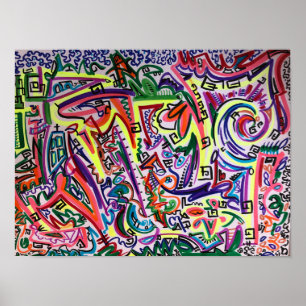 Affiche Labyrinthe d'art abstrait