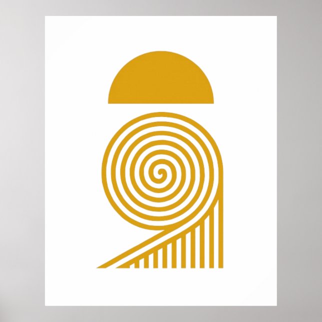 Affiche Labyrinthe de Lumière – Soleil et Spirale Dorée (Devant)