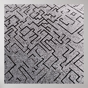 Affiche Labyrinthe Intrigué Noir et Blanc