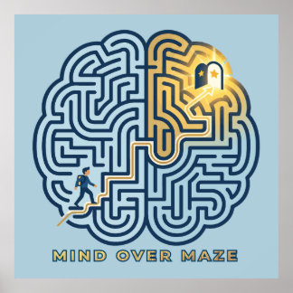 Affiche Labyrinthe Mental – Cerveau Inspirant