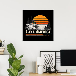 Affiche Lac America 2026 Vintage