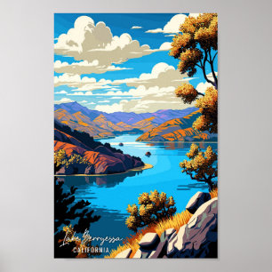 Affiche Lac Berryessa Californie USA Illustration de voyag