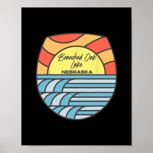 Affiche Lac Branched Oak Nebraska Ne Coucher de soleil Vac