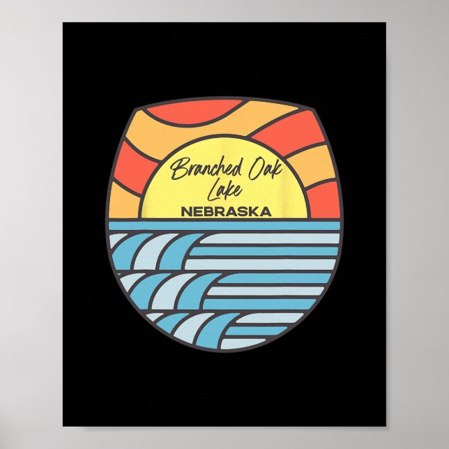 Affiche Lac Branched Oak Nebraska Ne Coucher de soleil Vac (Devant)