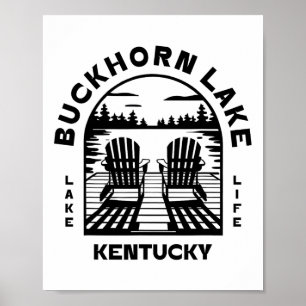 Affiche Lac Buckhorn Kentucky Plein air Vintage