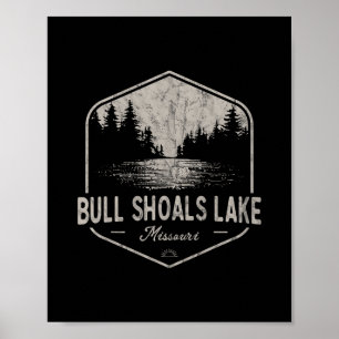 Affiche Lac Bull Shoals Missouri Plein air Vintage