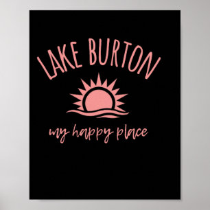 Affiche Lac Burton Ga Mon Endroit Heureux Bateau Pêche Cam