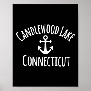 Affiche Lac Candlewood Connecticut Voile Ancre Naútica