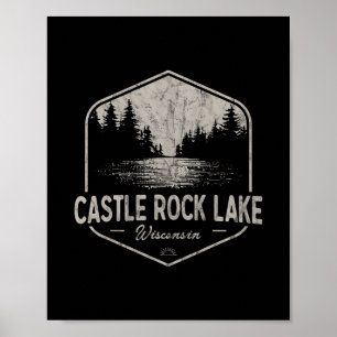 Affiche Lac Castle Rock Wisconsin Plein air Vintage