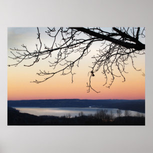 Affiche Lac Cayuga au coucher du soleil