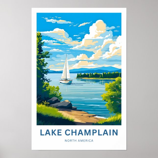 Affiche Lac Champlain Amérique du Nord (Devant)