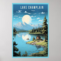 Lac Champlain, illustration du Vermont,