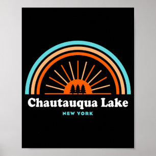 Affiche Lac Chautauqua New York Arc-en-ciel