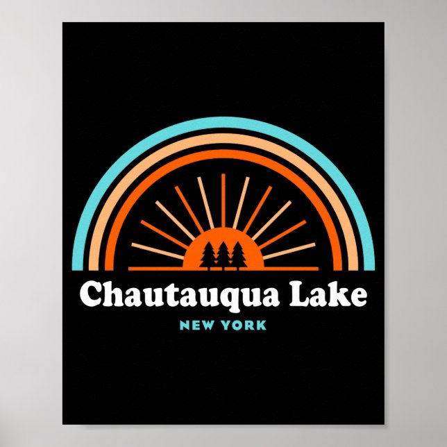 Affiche Lac Chautauqua New York Arc-en-ciel  (Devant)