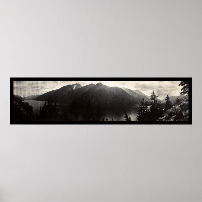 Affiche Lac Chelan, WA Cascade Mountains Photo 1908 (Devant)