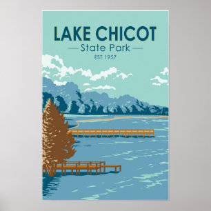 Affiche Lac Chicot State Park Arkansas Vintage