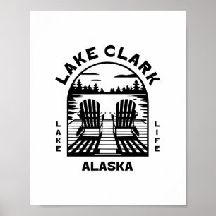Affiche Lac Clark Alaska Plein air Vintage
