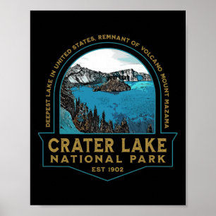 Affiche Lac Crater Parc national de l'Oregon Mont Mazama H