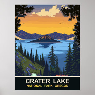 Affiche Lac Crater, Parc national, Oregon, Voyage
