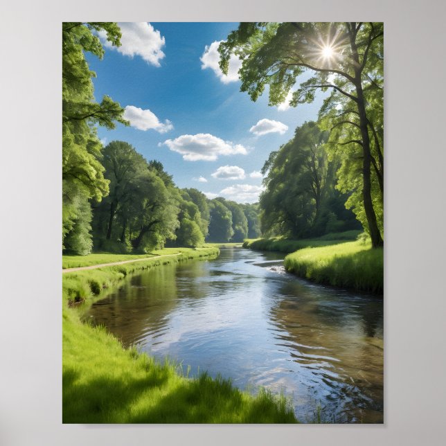 Affiche Lac dans la forêt (Devant)
