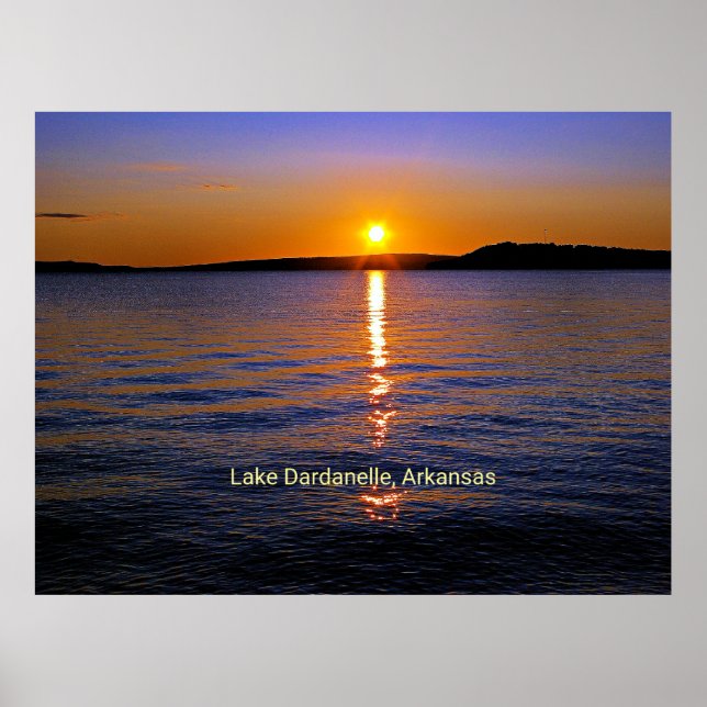 Affiche Lac Dardanelle, coucher de soleil de l'Arkansas (Devant)
