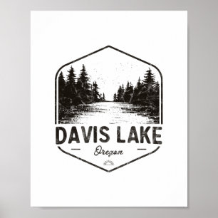 Affiche Lac Davis Oregon Plein Air Vintage