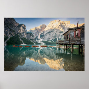Affiche Lac de Braies dans les Dolomites en Italie