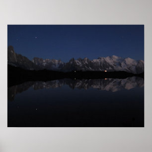 Affiche Lac de Cheserys par nuit Alpes françaises