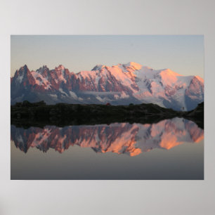 Affiche Lac de Cheserys sunset French alps