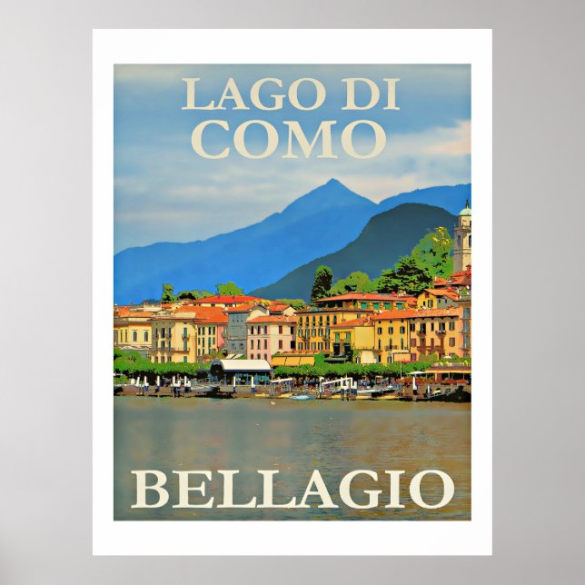 Affiche Lac de Côme, Bellagio, Italie (Devant)