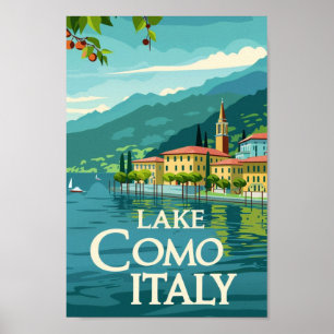 Affiche Lac de Côme Italie Vintage célèbre Travel Place