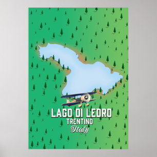 Affiche Lac de Ledro Terento Italie.