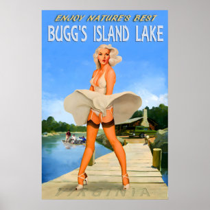 Affiche Lac de l'île de Bugg Virginie Marilyn Monroe Voyag