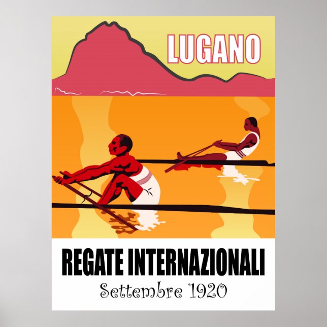 Affiche Lac de Lugano, régate internationale, sport (Devant)