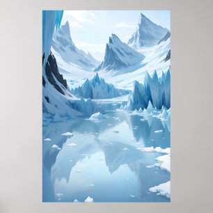 Affiche Lac de montagne gelé
