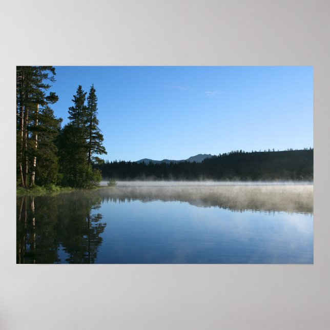 Affiche Lac de montagne, Levée de soleil, Mist (Devant)