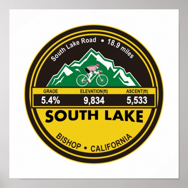 AFFICHE LAC DU SUD - BISHOP, CA - "CERCLE" (Devant)