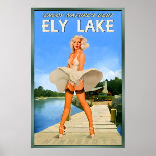 Affiche Lac Ely Minnesota Nouveau Voyage Marilyn Monroe