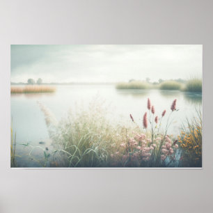 Affiche Lac Fog Calme Nature Tranquille Saison paisible