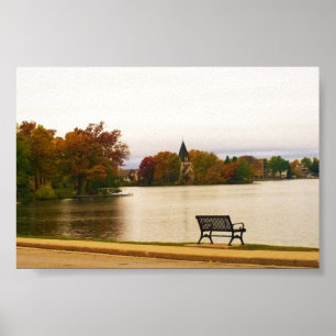 Affiche Lac Fowler en automne, WI